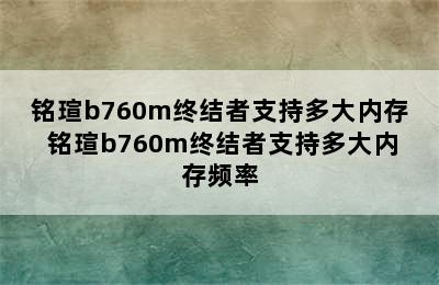 铭瑄b760m终结者支持多大内存 铭瑄b760m终结者支持多大内存频率